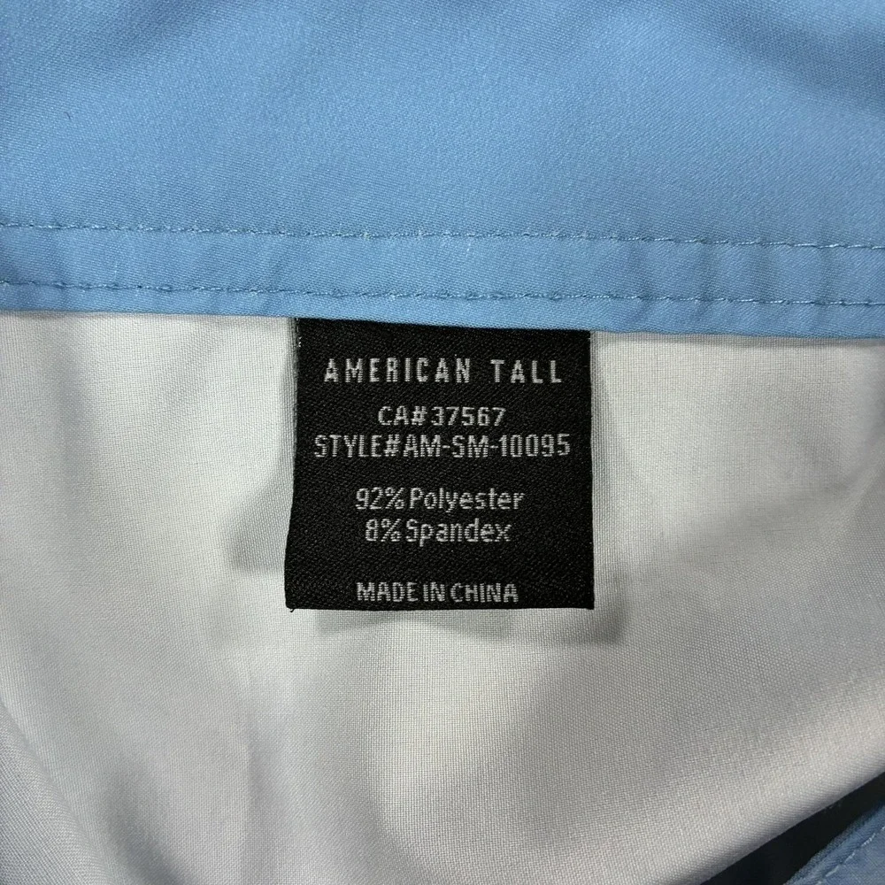 American Tall Board Shorts Mens 38 Blue Tie Dye Cargo Swim Trunks Drawstring